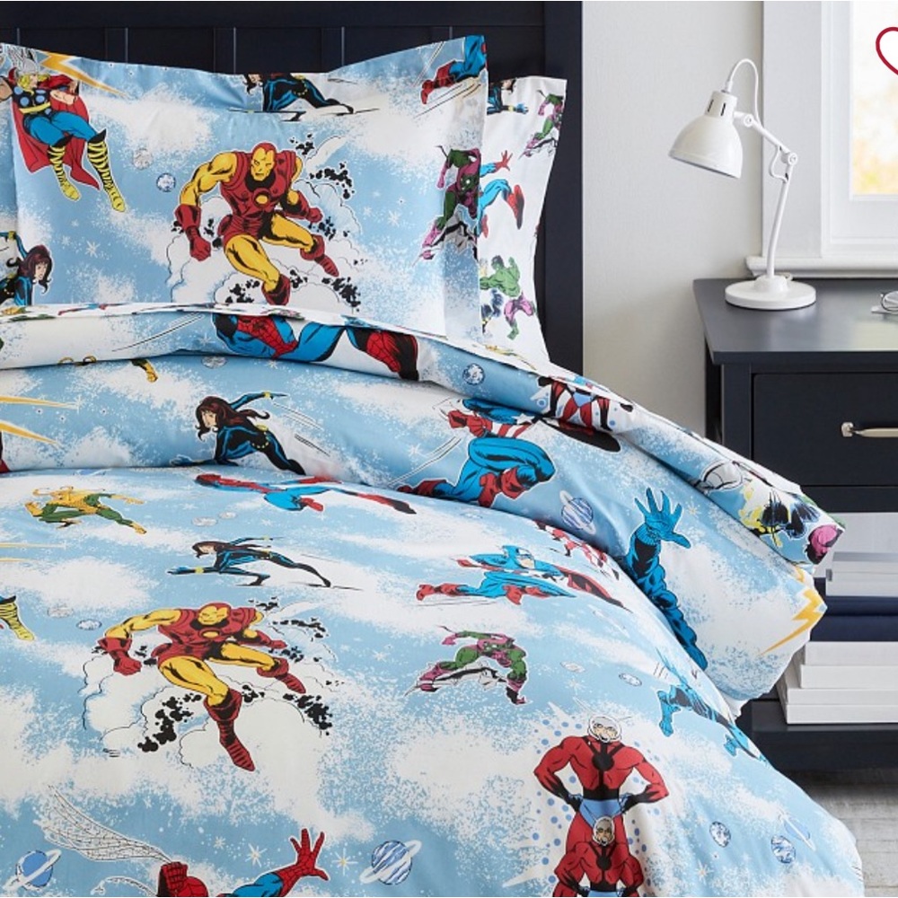 Pottery Barn Kids 
Twin Marvel Heroes Glow-in-the-Dark Duvet Cover & Sham